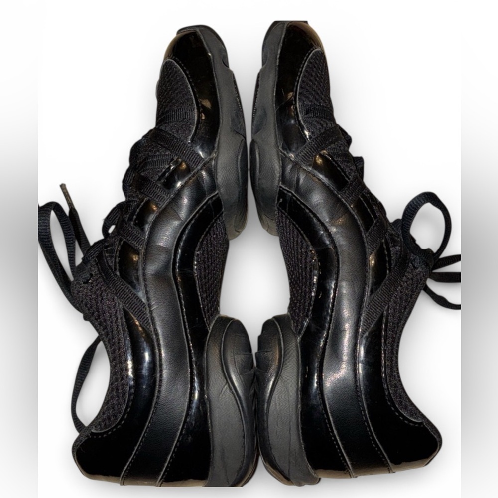 BLOCH JAZZ DANCE SHOES, Black, Practice, Leather/Mesh Lace-up, Split Sole. 9 EUC - Picture 3 of 16